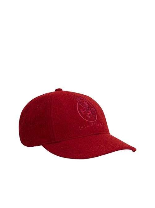 Cappello da baseball in pura lana con stemma Tommy Hilfiger | AM0AM13827XIT